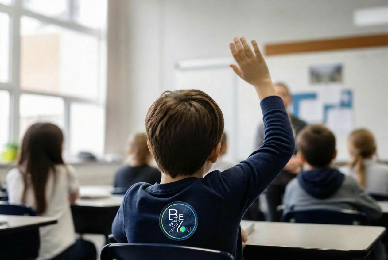 Schüler meldet sich im Unterricht